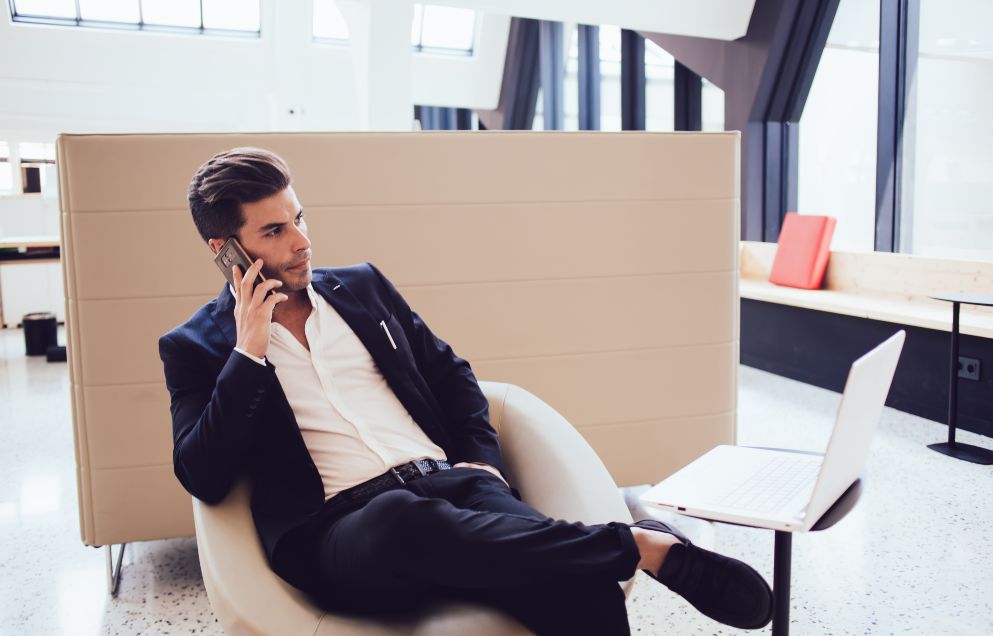 business mate taking a call