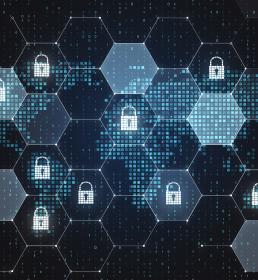 Digital background with locks on.