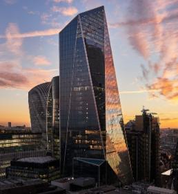 london skyline at sundown