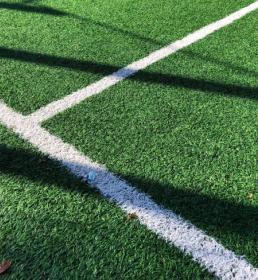 Close-up of lines on court or pitch