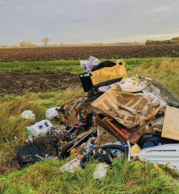 Fly-tipping incident on land