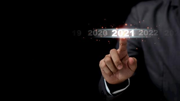 Man pointing at holographic 2021