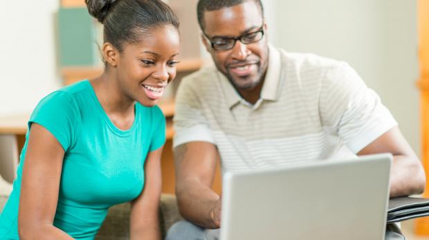 Couple on video call