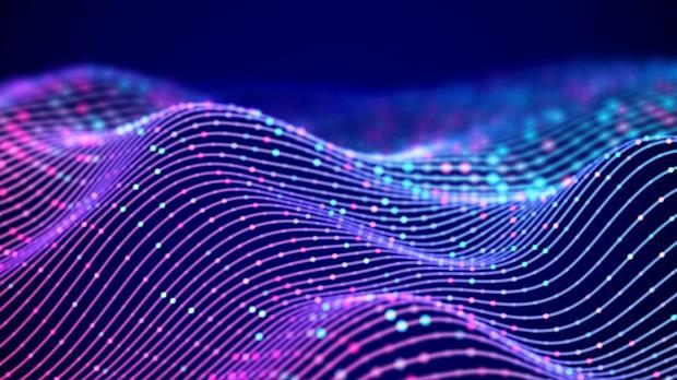 3D Sound waves with coloured dots