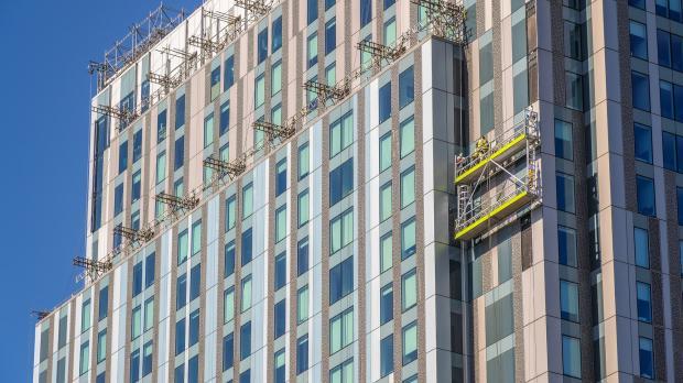 High rise with cladding being added