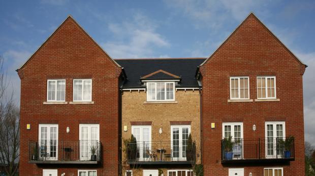 Front of new-build apartment block