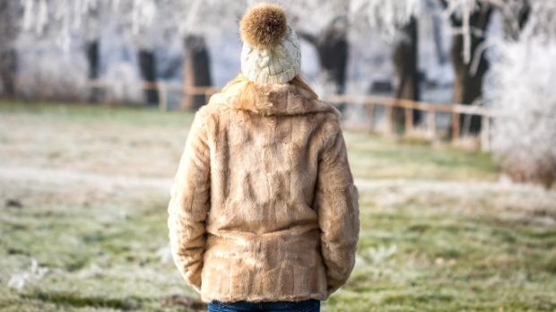 Woman on winter walk