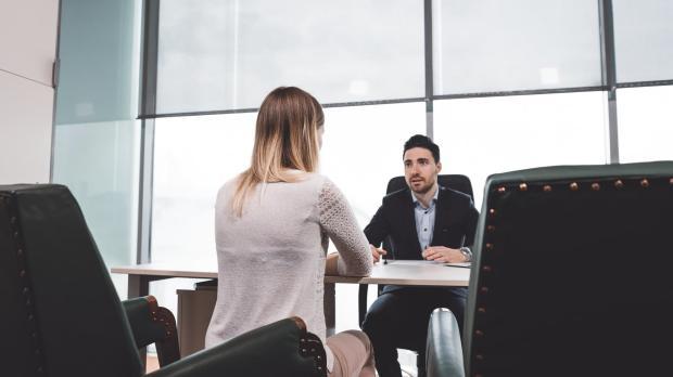 Woman meeting with solicitor