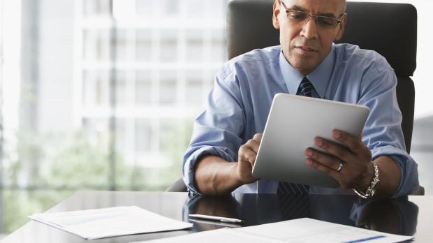 Man reviewing documents