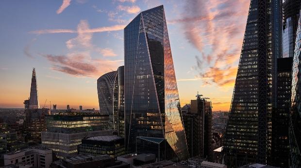 london skyline at sundown