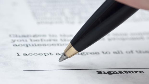 Pen poised to sign contract