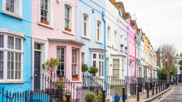 Row of coloured houses
