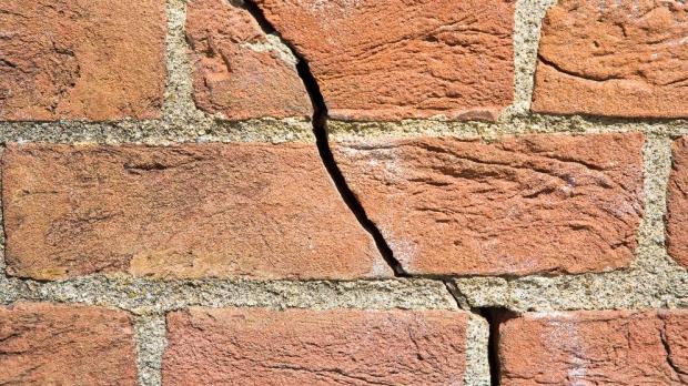 cracked brick wall