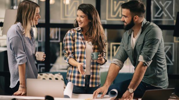 Team talking at work