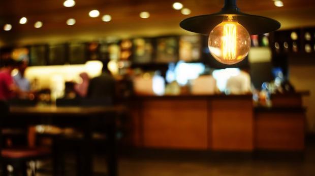 electric light in a bar setting