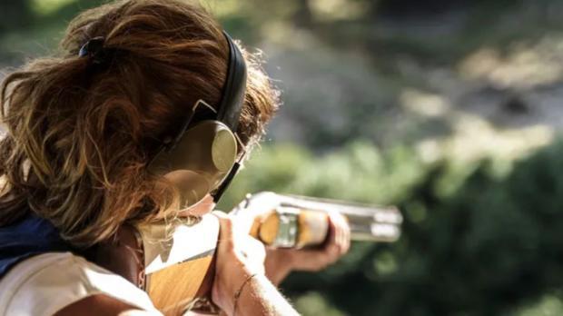 woman on a shooting range