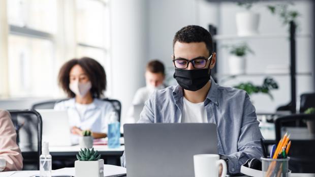 workers with masks on