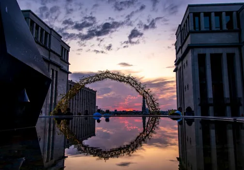 Brussels evening sky sculpture - Banks Insurance Howden Belgium