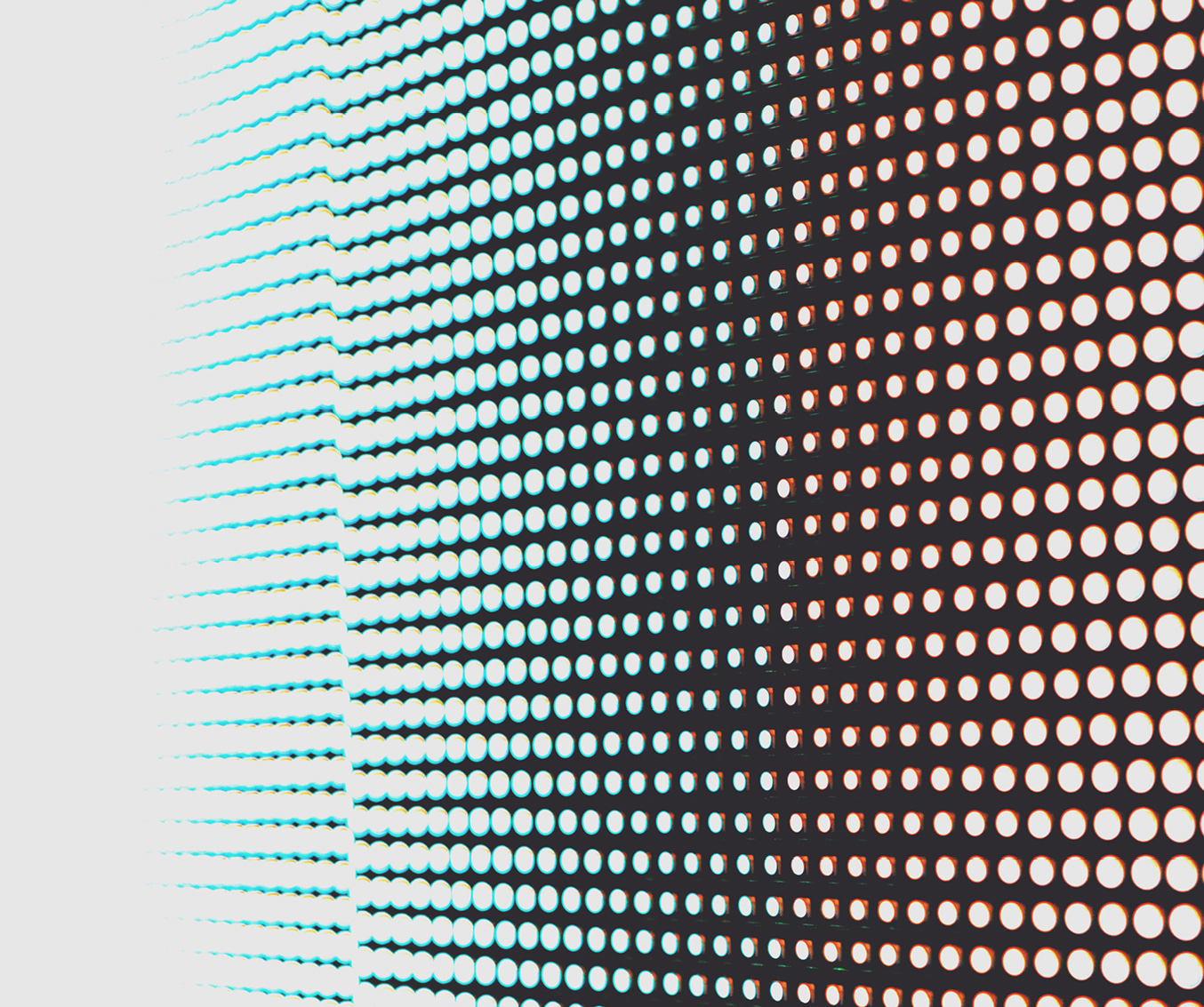 Abstract teal and red imagery