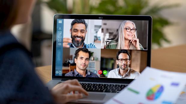 Teleconferencing on screen