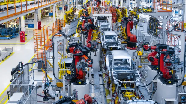 Car production line Cars on an automated production line