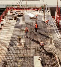 Construction workers on a project