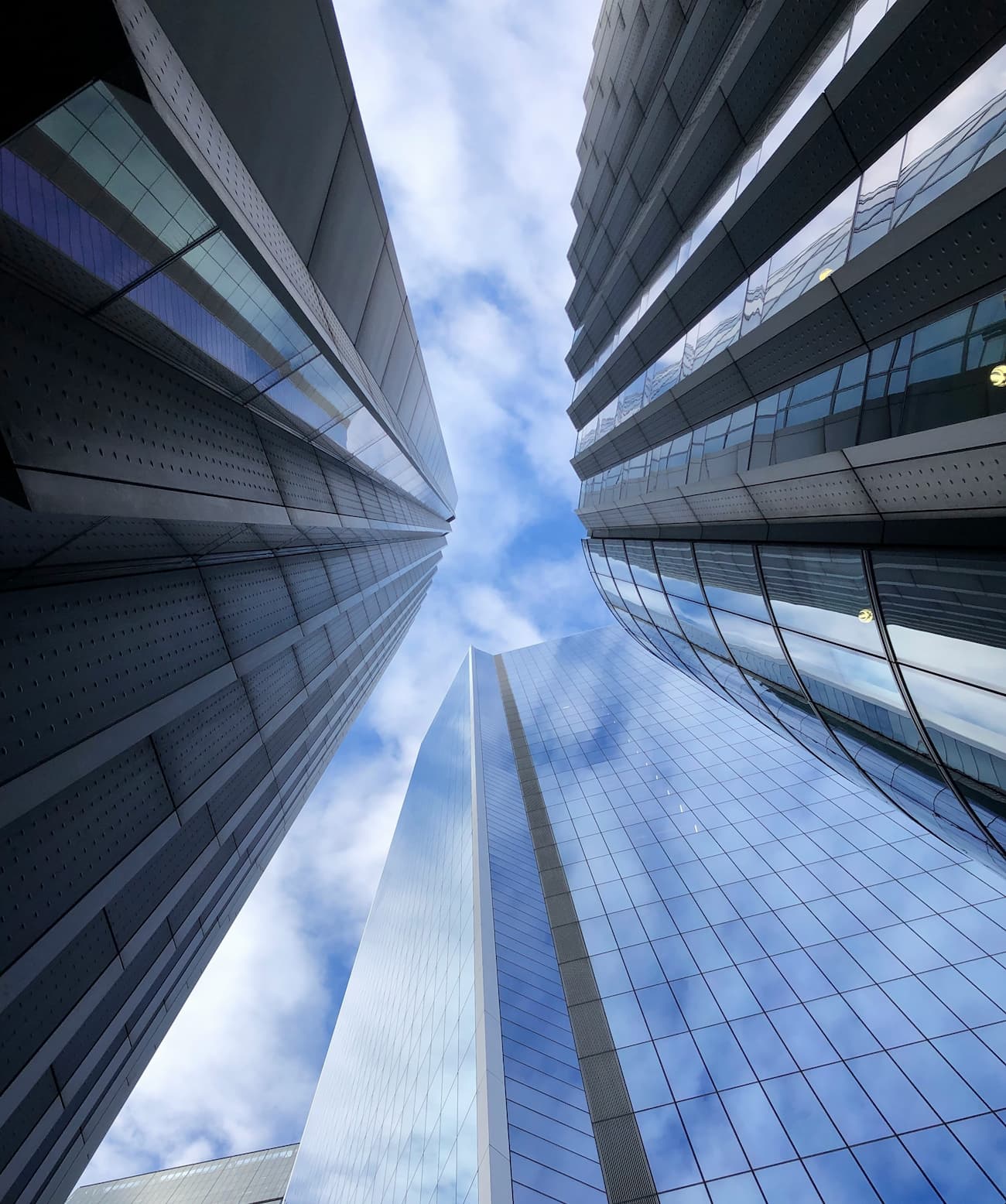 Low angle shot of high rise buildings