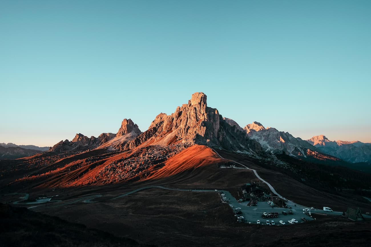 Mountains under sunset
