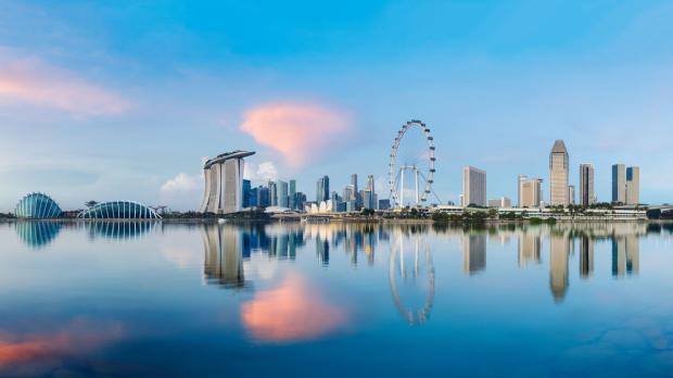 Singapore view over sea 