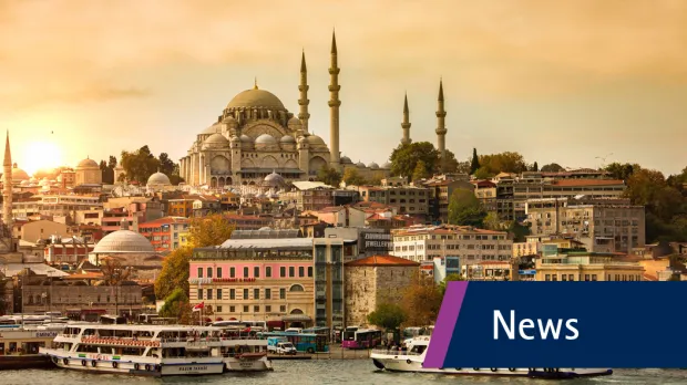 Istanbul turkey evening city view
