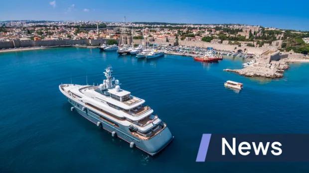 Superyacht in ocean