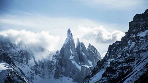 A snow-capped mountain