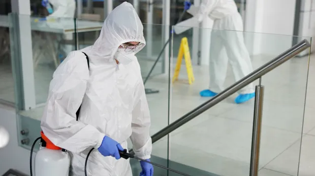 Person cleaning