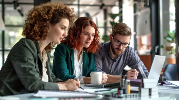 Comprendre la tarification de son contrat pour maîtriser ses renouvellements Equipe RH étudiant les renouvellements santé et prévoyance
