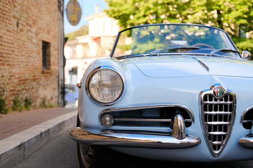 Classic Alfa Romeo in light blue