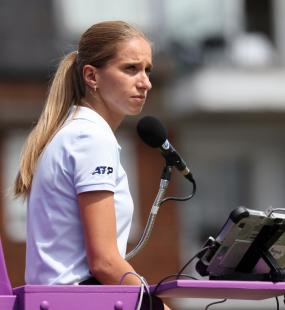 Tennis umpire in her chair