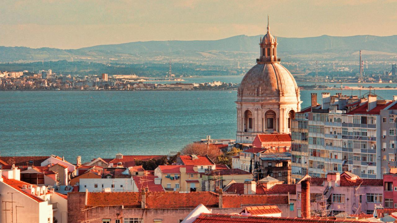 Lisbon city view over sea Portugal