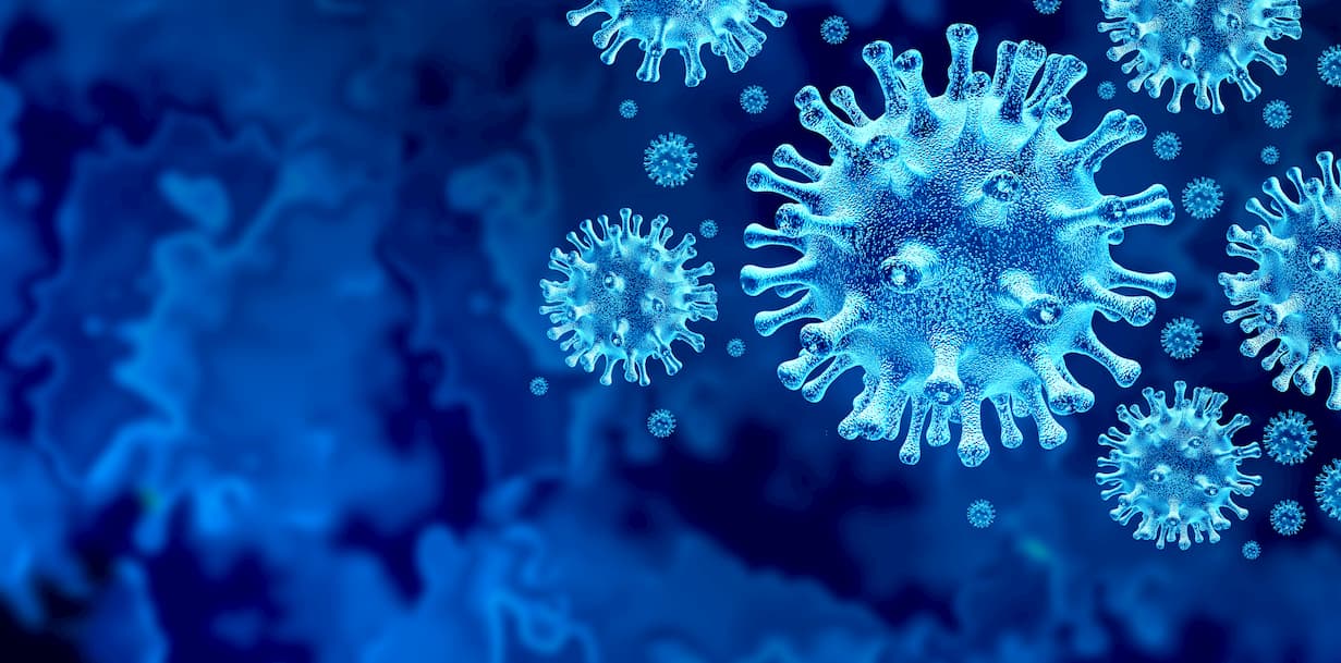 virus cells blue background coronavirus - howden updates