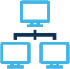 network of computers connected icon