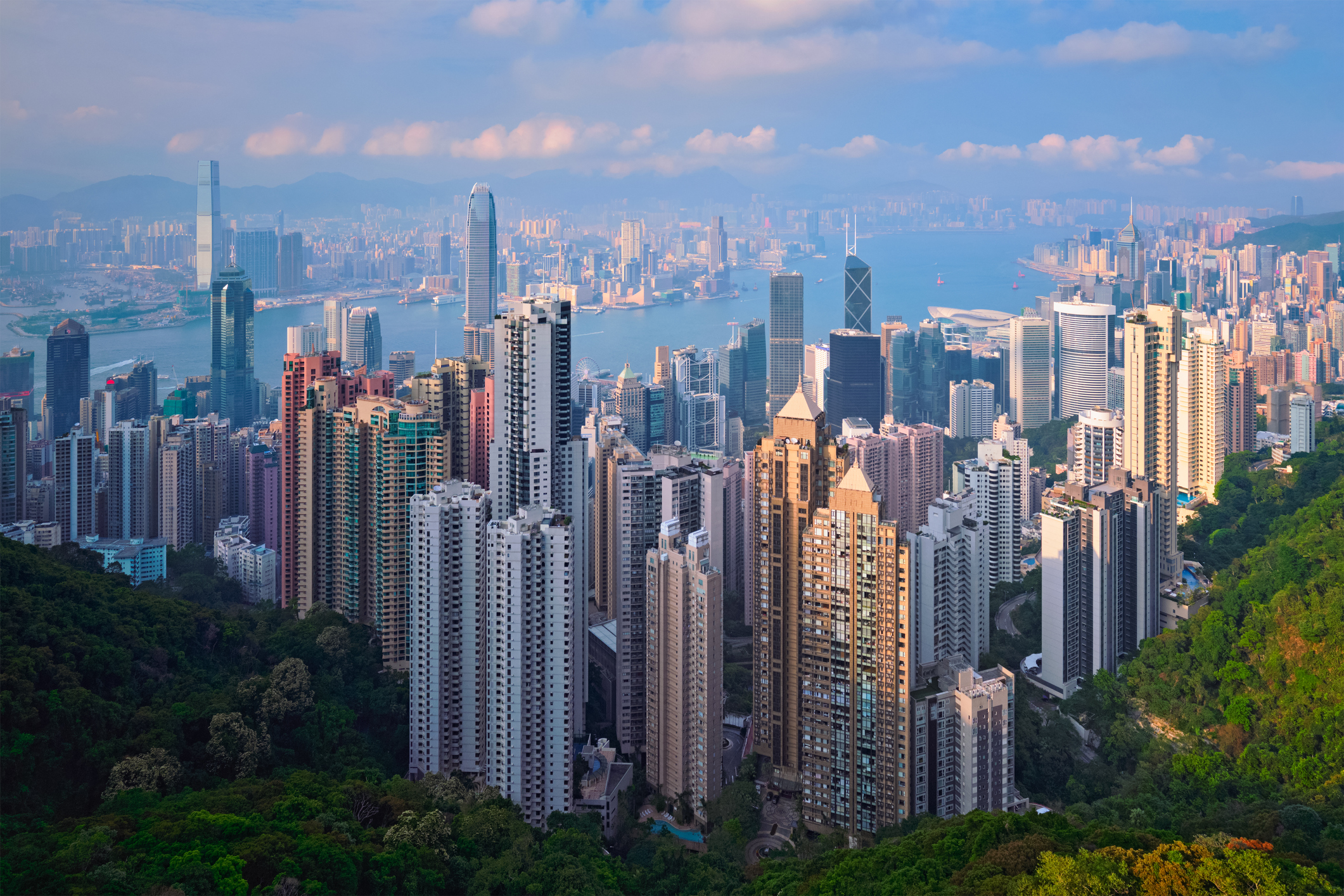 A view of the Hong Kong skyline