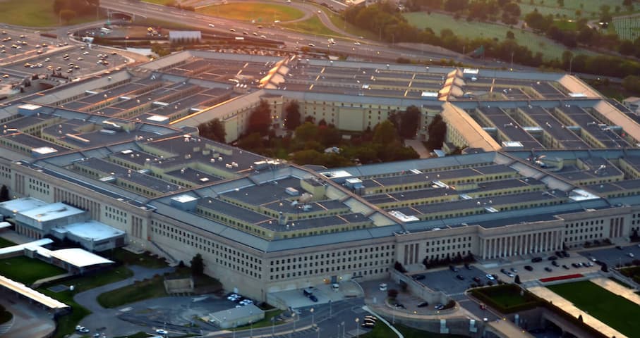Aerial view the Pentagon building