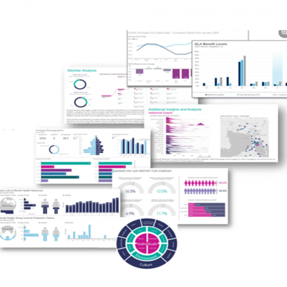 Data visualisation examples of what we do with employee benefits data
