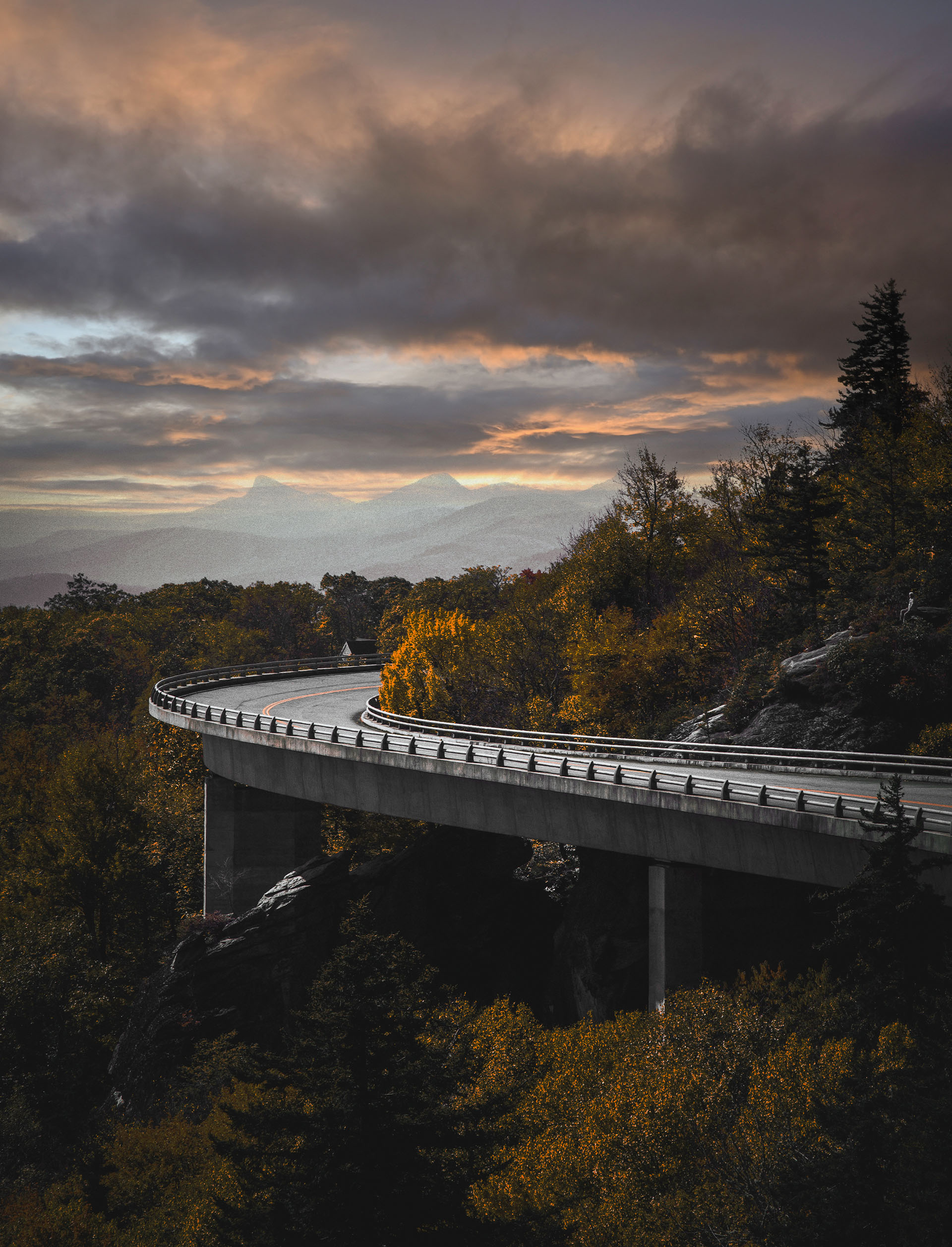 Winding road along a hill