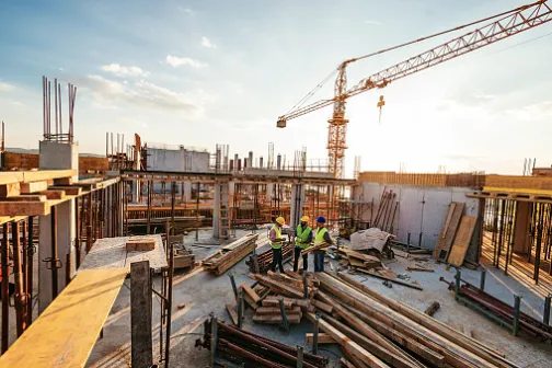 Construction site with cranes