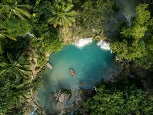 Overhead shot of beautiful lagoon in the Philippines
