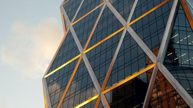 Futuristic designed Hearst building in New York City.
