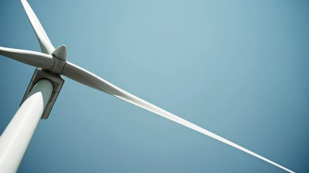 Renewable energy wind turbine close up
