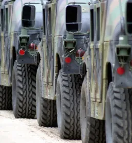 A line of armoured cars