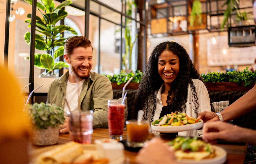 friends at festive lunch
