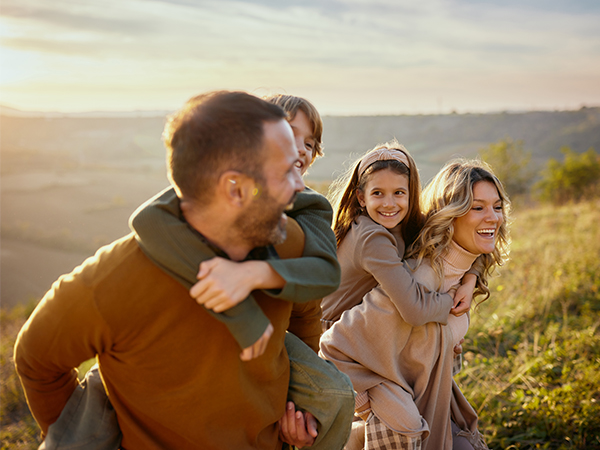 family outing in the countryside